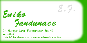 eniko fandunace business card